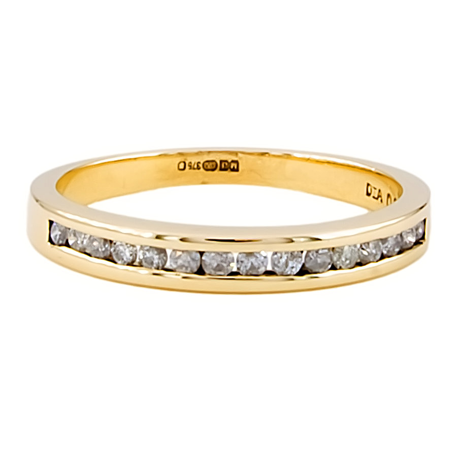 9ct gold Diamond 0.25ct half eternity Ring size P